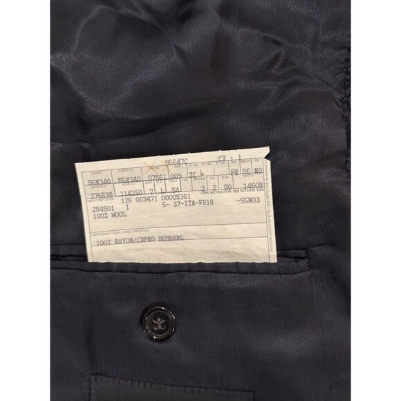 Ermenegildo Zegna Men Blazer Blue Houndstooth Sport Coat Wool Classic Jacket 44 - Picture 4 of 13